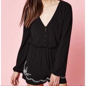Kendall & Kylie Embroidered Long Sleeve Romper